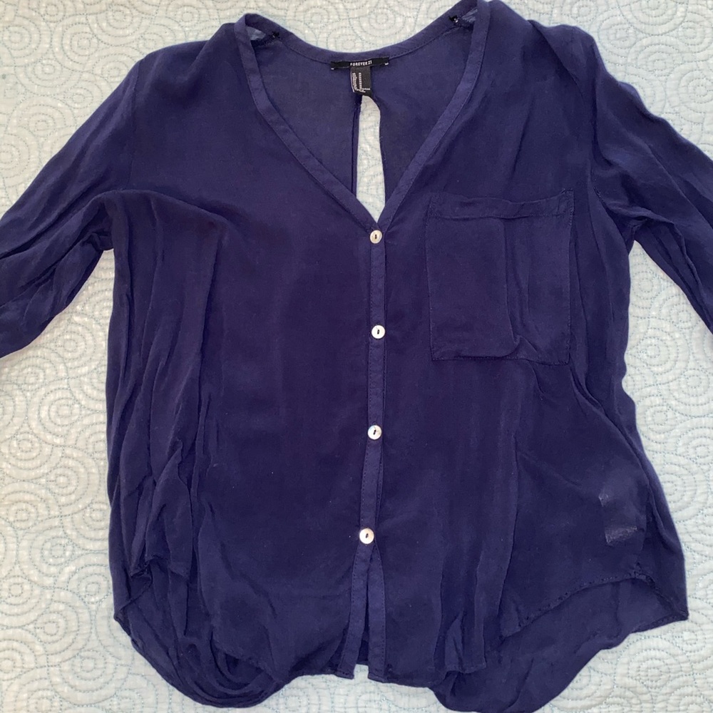 Open Back Button Up - Picture 2 of 5